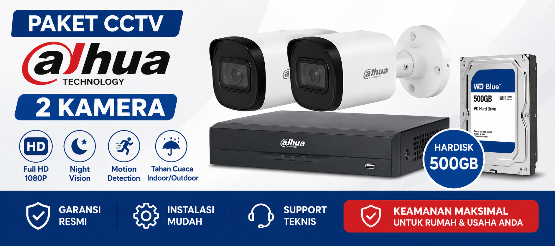 Paket DAHUA 2 Kamera Full HD