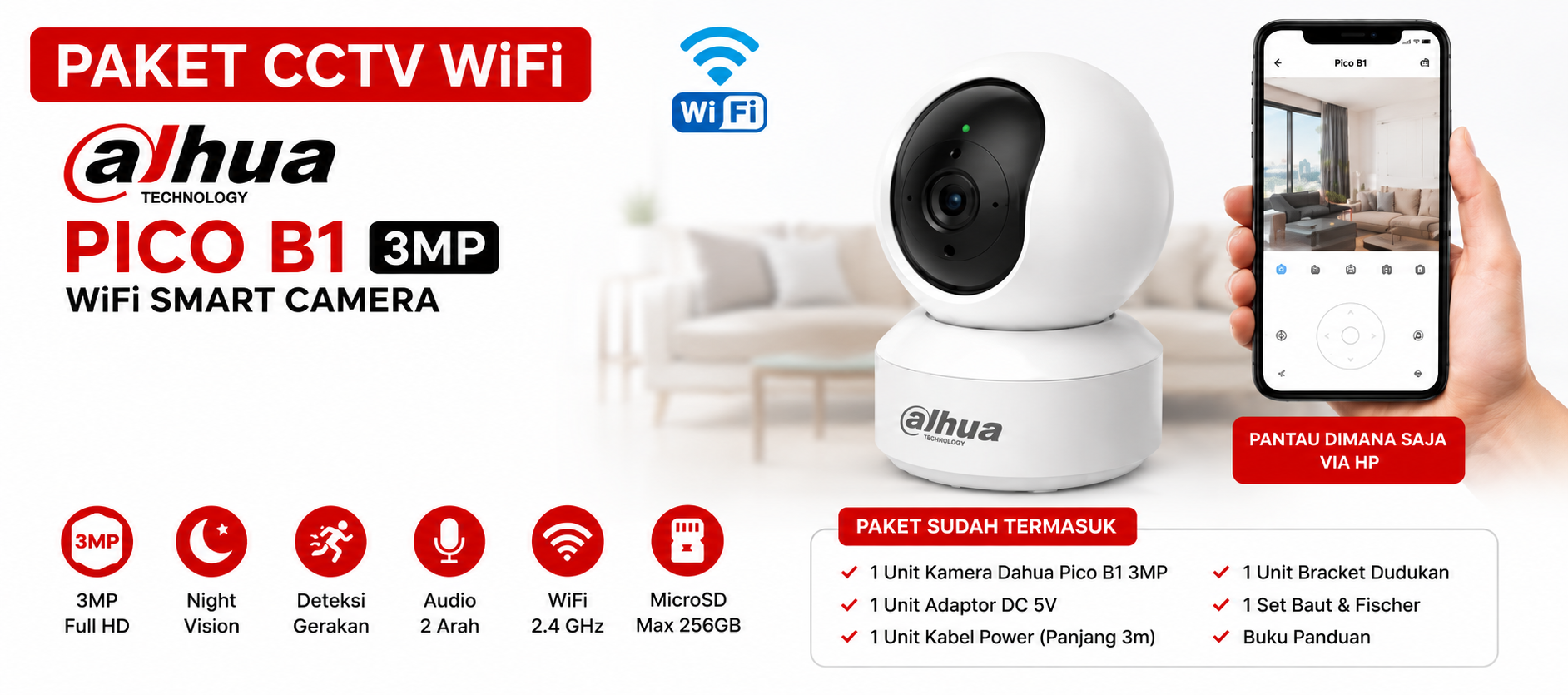 Kamera WiFi Indoor Putar