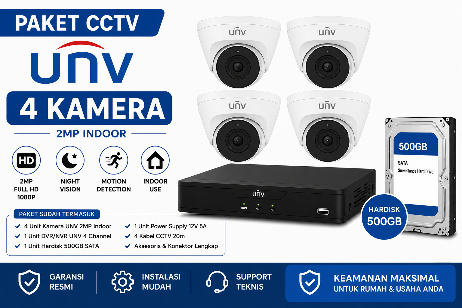 Paket UNV 4 Kamera Full HD
